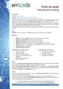 Fiche de poste Testeur(euse)