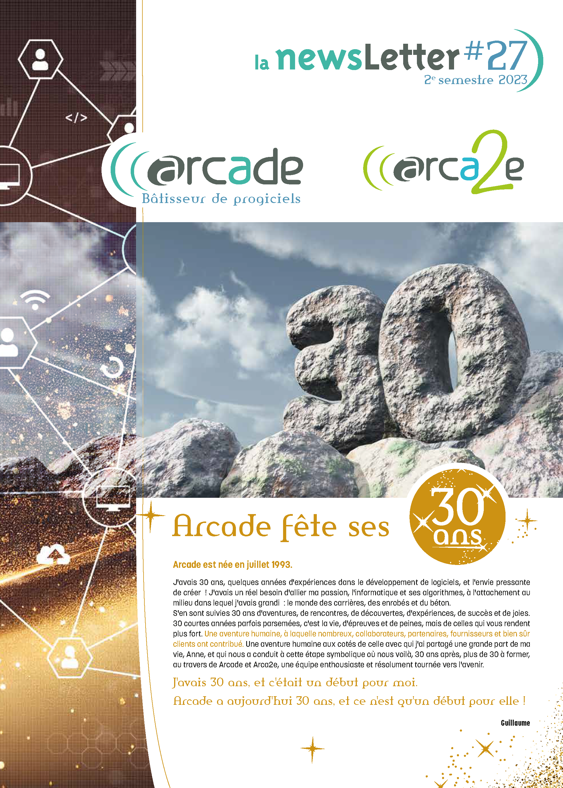 Première page de couverture de la Newsletter #27 d'Arcade.
